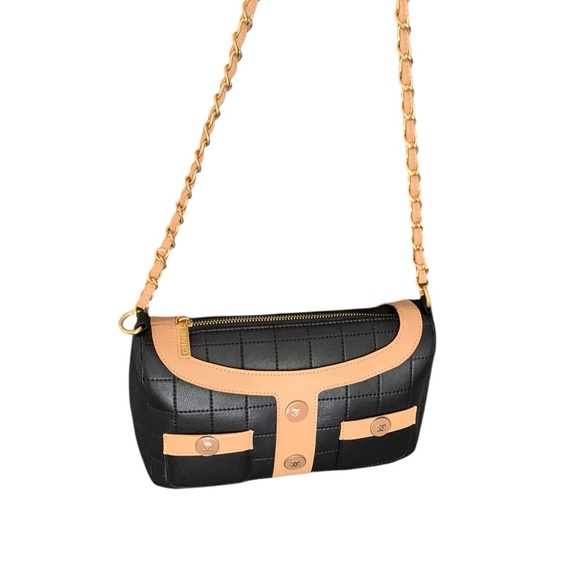 C h a n e l  Style Handbags - 🆕 Chanel Style Choco Quilted Leather Mademoiselle Jacket Shoulder Bag 🆕